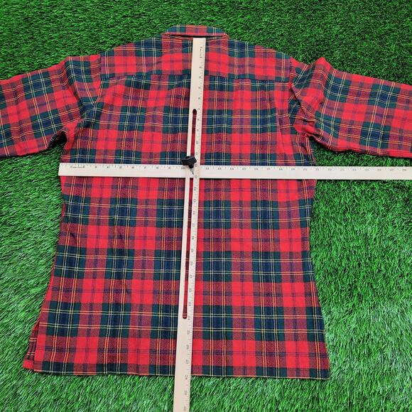 Adams-Row Country Wool Plaid Button Shirt Medium 21x28 Baggy Flannel - Picture 5 of 15